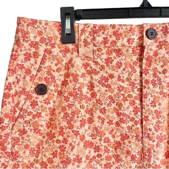 144. Size 6 NWT Wild Fable Women's High-Rise Chino Mini Skirt Rust Floral - Picture 9 of 13
